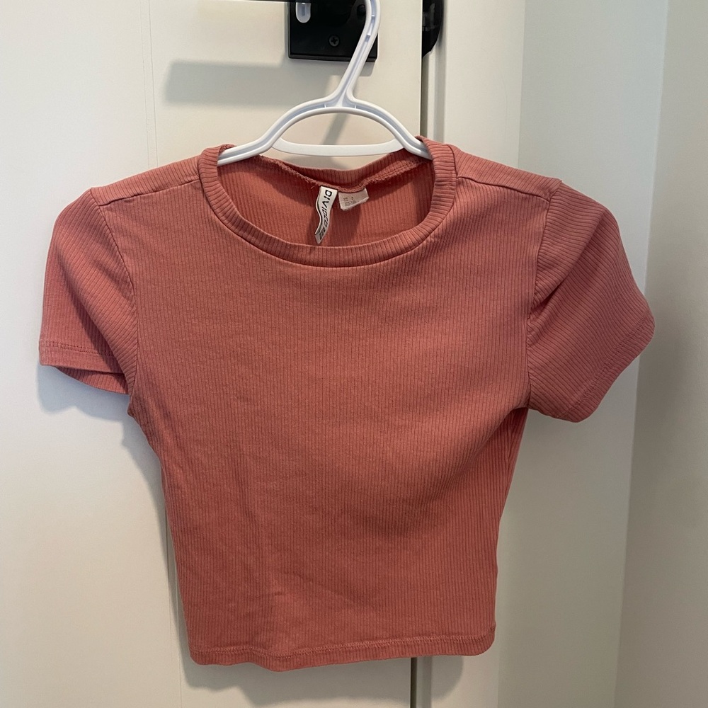Divided pink crop top